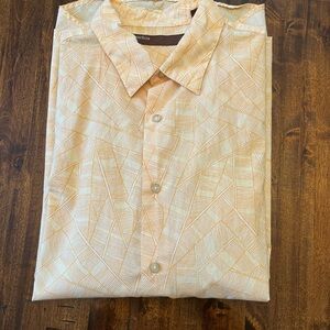 Perry Ellis Orange Casual Button Down Shirt Lightweight